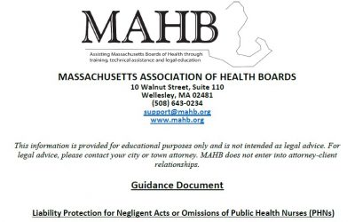 Guidance: Liability Protection for Negligent Acts or Omissions of Public Health Nurses (PHNs)